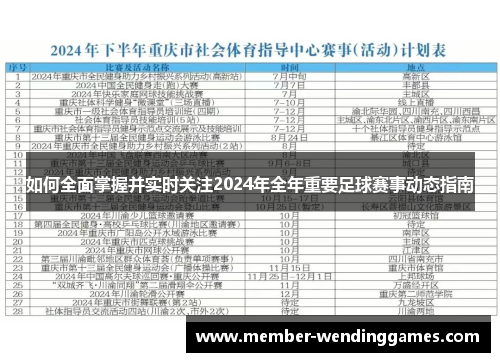 如何全面掌握并实时关注2024年全年重要足球赛事动态指南